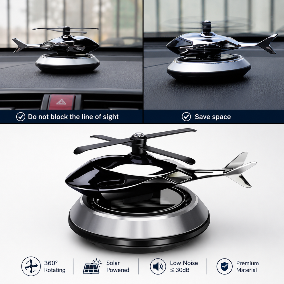 Solar-Helicopter Car Air Freshener